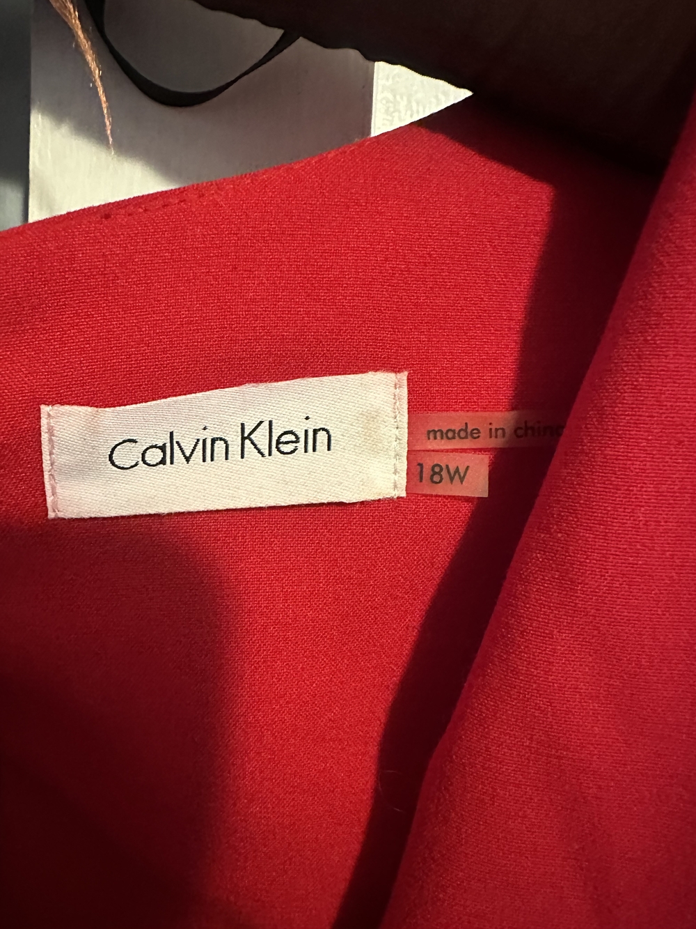 Calvin Klein Bright Red Cap-Sleeve V-Neck Midi Dress - Picture 2 of 3